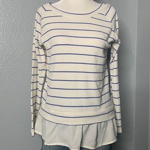 Cecil mcbee ribbed knit ruffled top